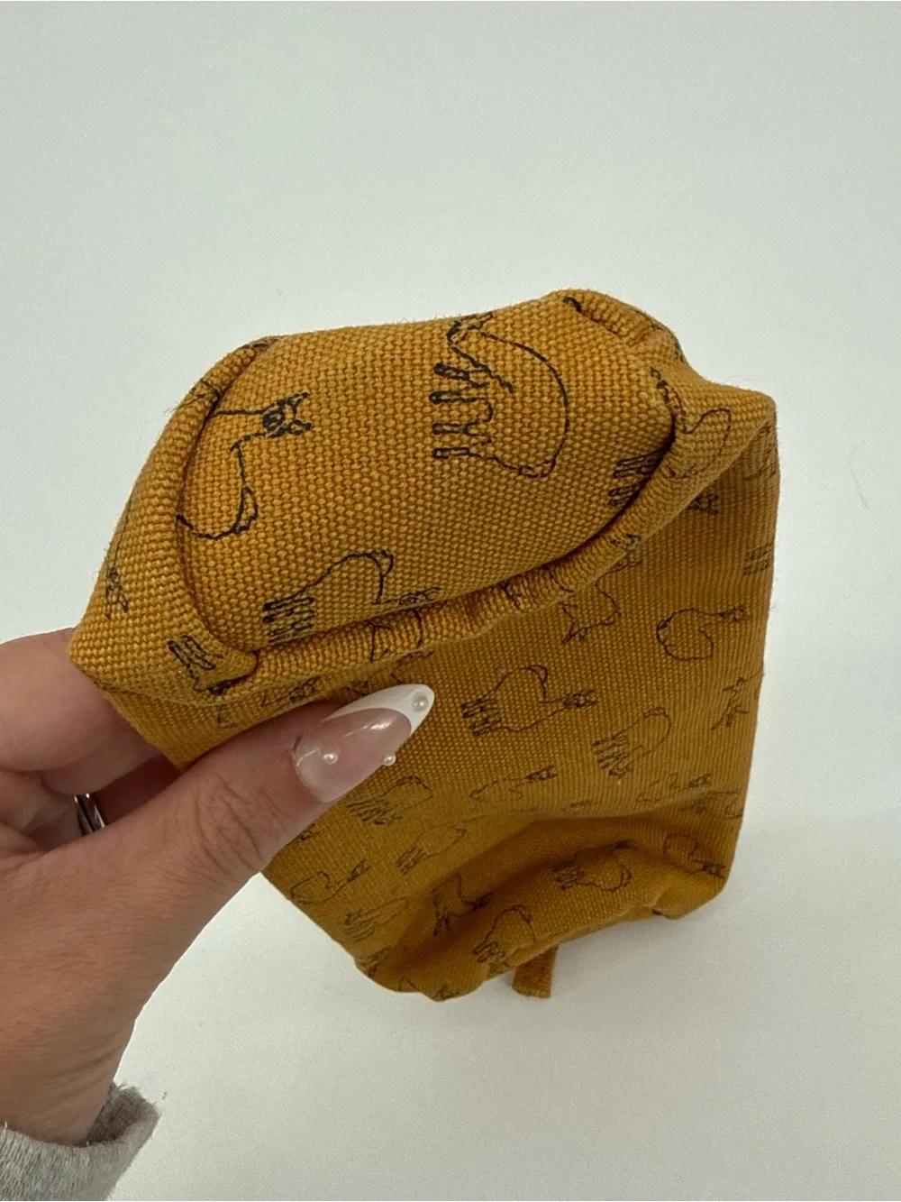 Urban Outfitters Mustard Yellow Llama Zipper Pouch Case Travel Pencil Bag